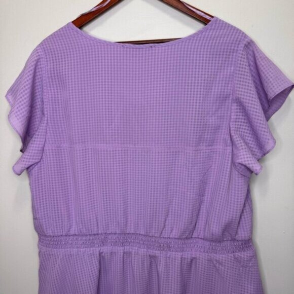 Addition Elle Michel Studio Purple Flutter Sleeves Mini Dress Size 20 Feminine - Picture 10 of 14